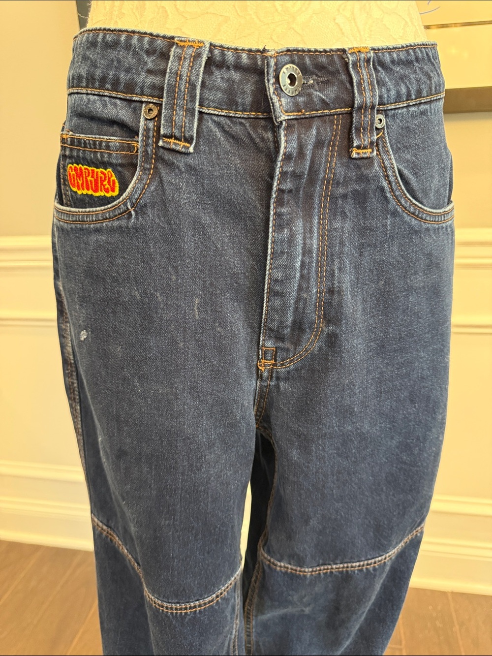 VTG Empyre Baggy Double Knee Skate Jeans Indigo Blue Wash Men’s Size 28 - Picture 9 of 12